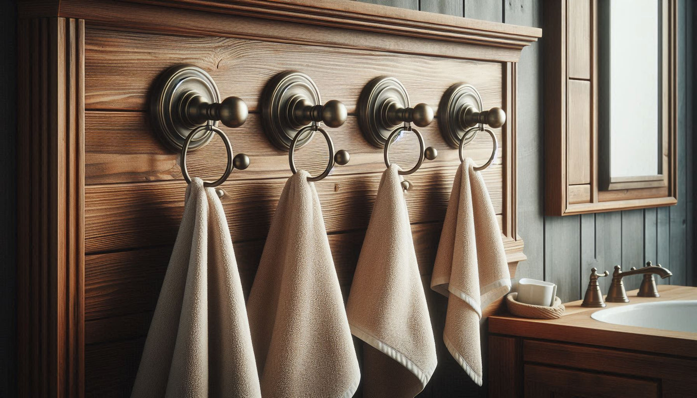 Towel hooks - practical and stylish hooks for hanging towels in your bathroom, kitchen, or laundry room.