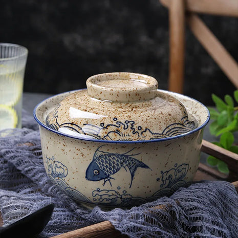 Beautifully crafted ceramic bowl for soups, noodles, and porridge.

