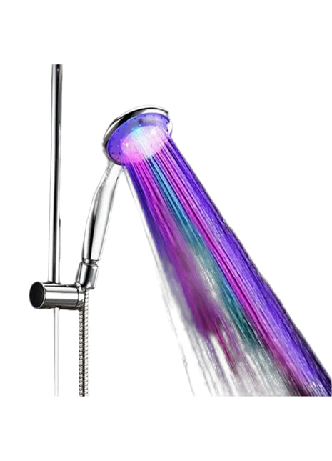 ראש מקלחת LED בשבעה צבעים – משנה צבע לפי חום המים

