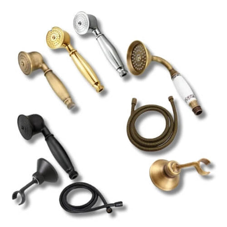 סט רחצה מפליז 3 חלקים בעיצוב עתיק ויוקרתי לחדר אמבטיה מרשים