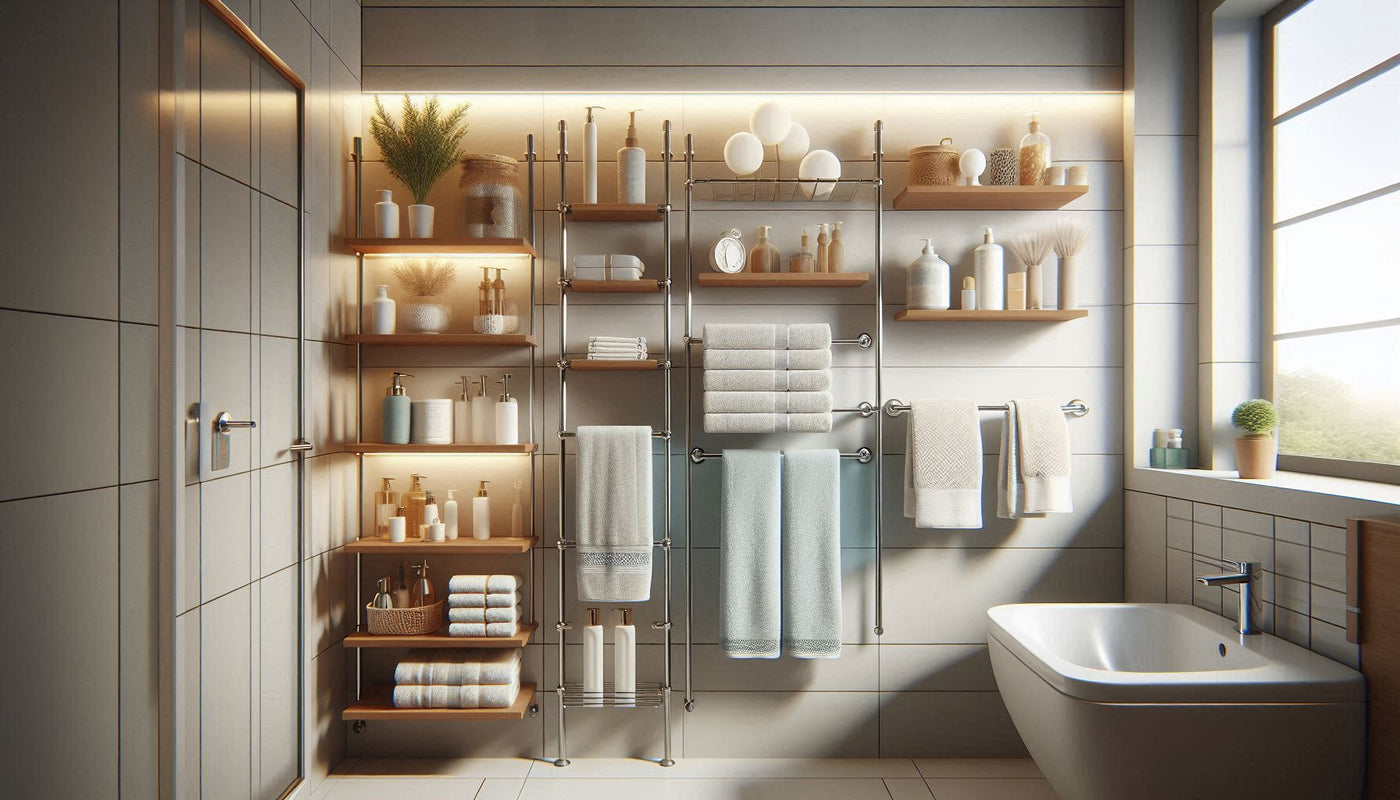 Bathroom shelves - stylish and functional shelves for organizing toiletries, towels, and other bathroom essentials.