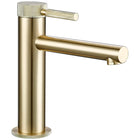 Elevate your bathroom's elegance with this brushed gold faucet featuring a single handle for easy temperature control. #BrushedGoldFaucet #SingleHandle