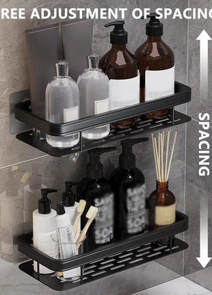 Efficient use of space with this square shelf, ideal for organizing toiletries and personal care items.