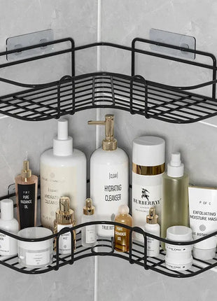 Maximize your bathroom space with this smart corner shelf.