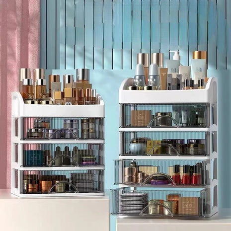 A versatile storage solution for organizing makeup, jewelry, and cosmetics in a stylish way.

