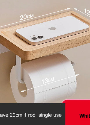 Designed to hold both toilet paper and paper towels, providing versatile storage.