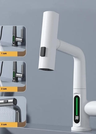The "Almog" kitchen faucet is easy to install, compatible with all sink types, and comes with all necessary installation accessories.