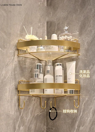 Transform your bathroom with this sleek and stylish gold rack that offers both function and sophistication.