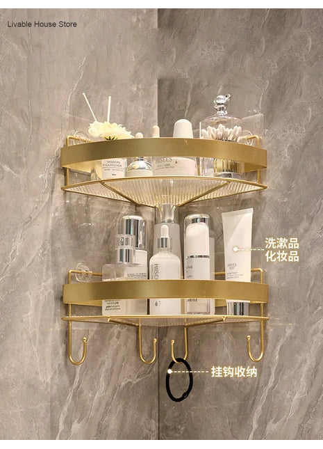 Transform your bathroom with this sleek and stylish gold rack that offers both function and sophistication.