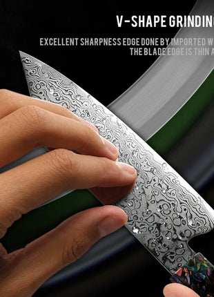 Stylish resin and wood handle for a comfortable grip.

