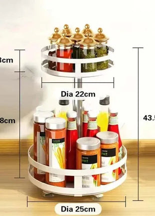 Elevate your kitchen storage with this versatile, rotating spice rack.
