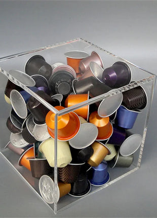מתקן אחסון אקריליק לקפסולות קפה – מתאים ל-Dolce Gusto ול-Nespresso