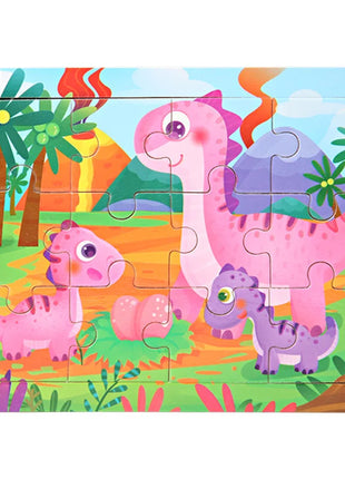פאזל עץ 12 חלקים – חיות וכלי תחבורה לילדים