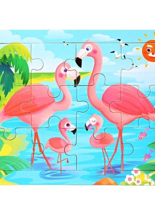 פאזל עץ 12 חלקים – חיות וכלי תחבורה לילדים