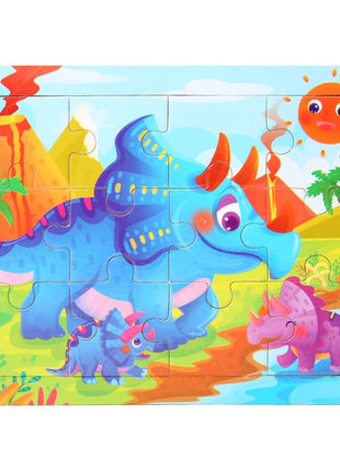 פאזל עץ 12 חלקים – חיות וכלי תחבורה לילדים