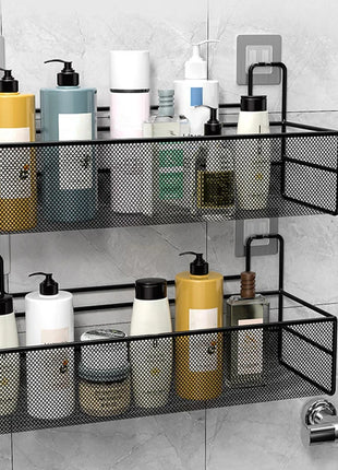 Store shampoo, soap, and toiletries within easy reach.