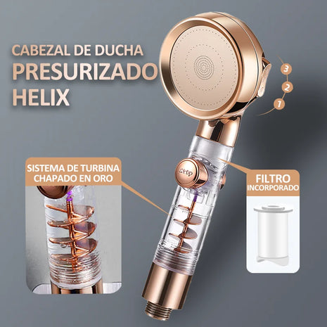 Elevate your shower experience with this luxurious gold finish shower head.

