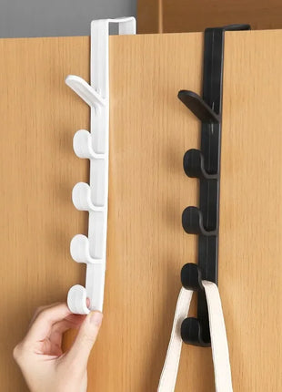 A practical plastic hook rack for organizing your kitchen or bathroom essentials.

