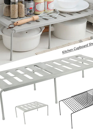 Maximize your kitchen storage with this multifunctional and expandable shelf.
