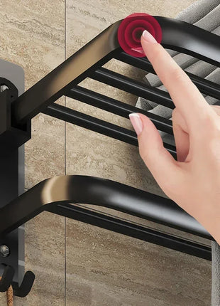 Crafted from high-quality aluminum, this towel rack is designed to resist rust and corrosion over time.