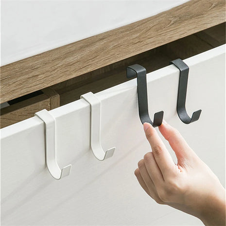 This multifunctional cabinet door hook features a sleek S-shaped design, ideal for organizing and hanging various items in your kitchen, bathroom, or office.

