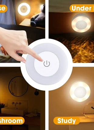 פנס LED נייד עם טעינה USB – תאורת לילה לחדר מגורים ושינה