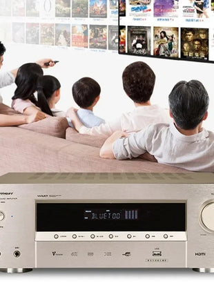 מגבר אודיו 5.1 ערוצים לאולם ביתי עם תמיכה ב-HDMI 4K ו-Bluetooth