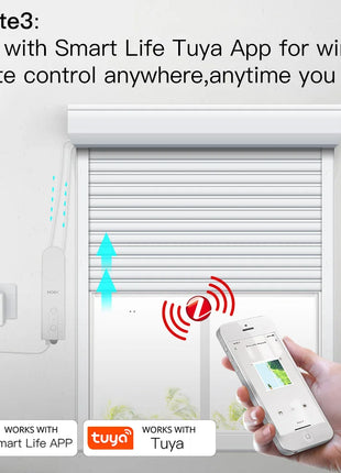 מנוע חכם לווילונות גלילה ZigBee - שליטה קולית ואפליקטיבית באמצעות Tuya Smart Life Alexa ו-Google Home