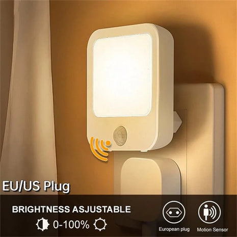 תאורת לילה LED עם חיישן תנועה – Plug EU