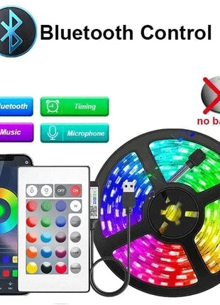 רצועת לד חכמה גמישה RGB עם שליטה באפליקציה ושלט - תאורה צבעונית חווייתית לעיצוב טלוויזיה וחללים