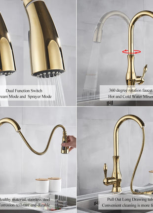 Simplify your kitchen tasks with a sleek single-handle faucet.

