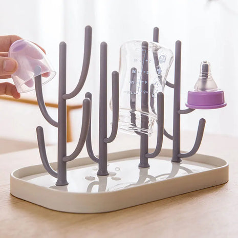 Modern drying rack that complements any kitchen decor effortlessly.

