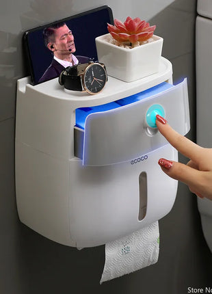 "Smart Toilet Paper Holder with Quantity Display - Keep Your Bathroom Organized"