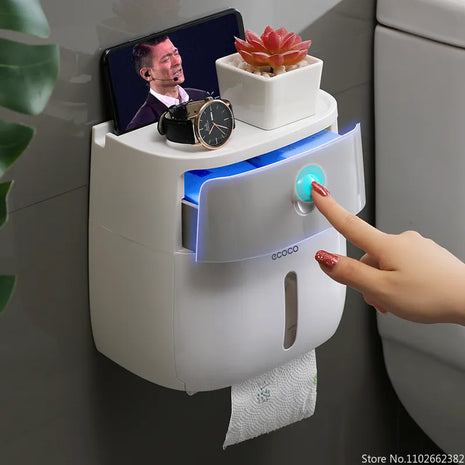 "Smart Toilet Paper Holder with Quantity Display - Keep Your Bathroom Organized"