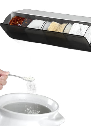 ערכת ארגון תבלינים עם ארבע קופסאות לתלייה

