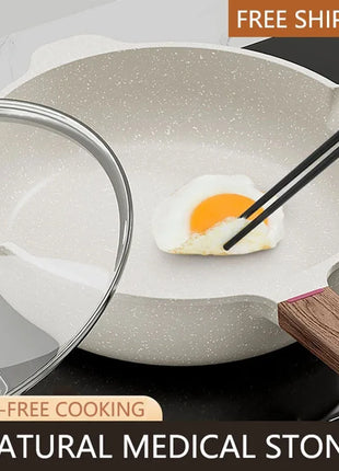 Durable frying pan made of premium stainless steel for daily cooking.

