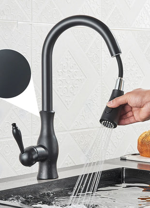 Elegant gold finish for a contemporary kitchen or bathroom look.

