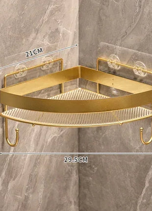 Add a touch of elegance to your bathroom while improving your storage solutions with this gold rack.