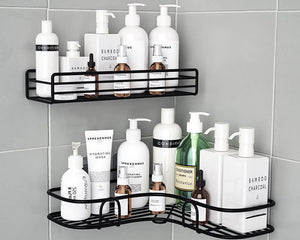 Easily attaches to bathroom or kitchen walls without the need for drilling or tools.