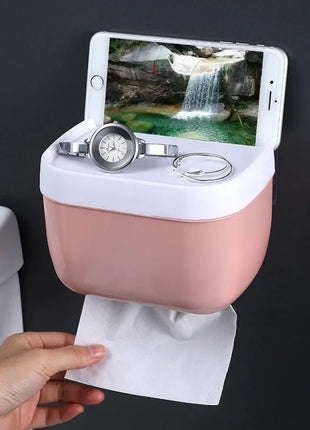 Ideal for bathrooms and kitchens, this holder keeps paper dry and protected.