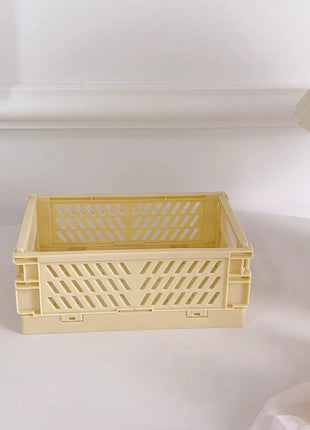  Keep your items neatly stored in this yellow plastic storage bin. Perfect for any room in the house. #YellowStorageBin #ClutterFree