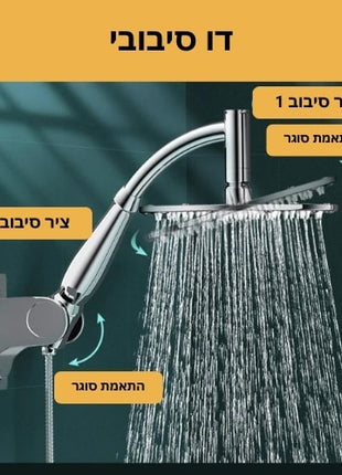 ראש מקלחת "סופיה" עם אפשרות כוונון מלאה לזרימת מים מותאמת

