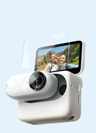 מגן מסך זכוכית מחוסמת וכיסוי לעדשה למצלמת Insta360 GO 3S