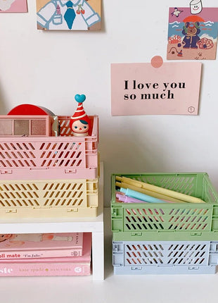 Organize your space with this blue foldable storage box. Ideal for storing vegetables, fruits, toys, and office items. #BlueStorageBox #HomeOrganization