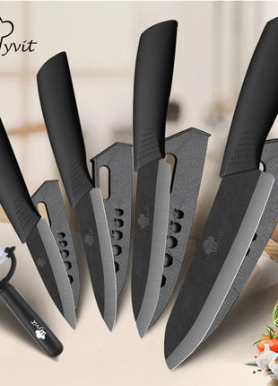 Includes fruit knife, utility knife, and slicing knife with ceramic blades.

