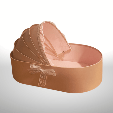 Perfect for hosting events, this stylish cradle-shaped box is available in turquoise or pink.

