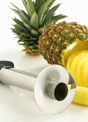  Simplify pineapple preparation with this stainless steel cutter that minimizes waste and effort.