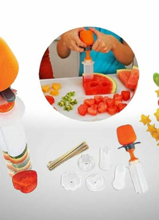 Create 6 unique shapes with this versatile fruit and vegetable cutter – circle, heart, flower, butterfly, sun, and star.