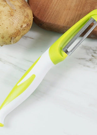 With an overall length of 28 cm, this peeler offers a balanced, sturdy feel while peeling.

