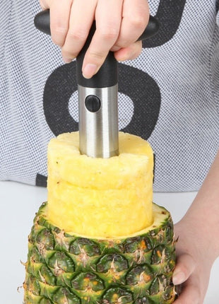  Slice pineapples into rings and remove the core with this high-quality, easy-to-use slicer.